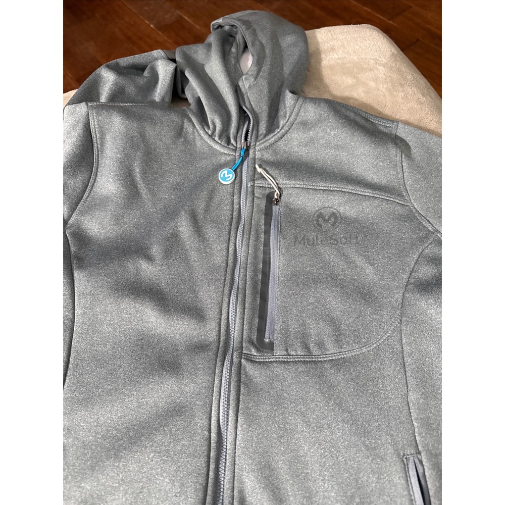 Fossa MuleSoft Gray‎ Full Zip Fleece Lined Hoodie Tech Jacket Mens Small